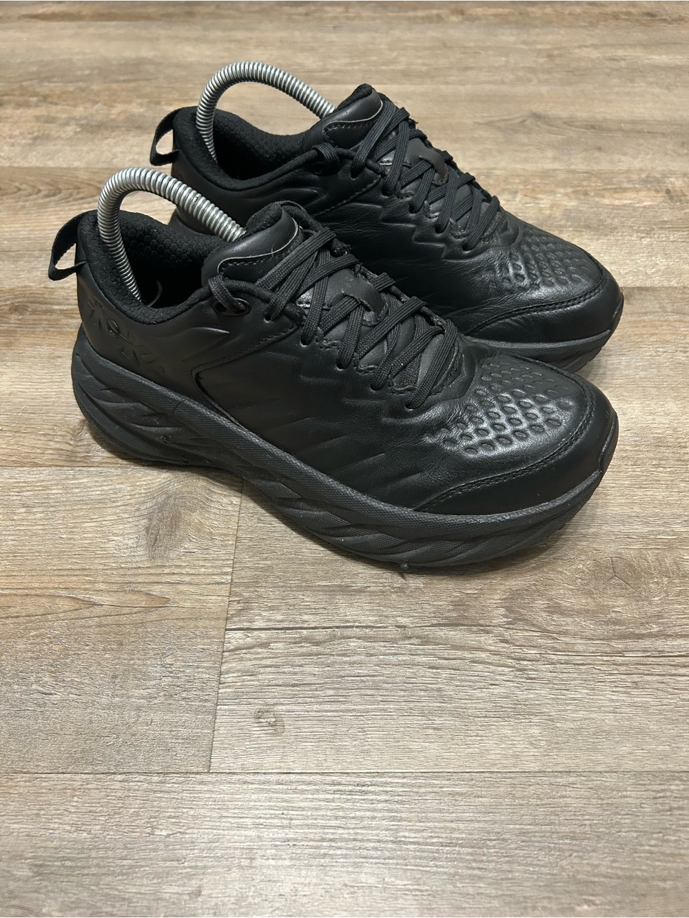 Hoka Bondi SR Womens Size 7.5 Triple Black Slip Resistant Work Shoes